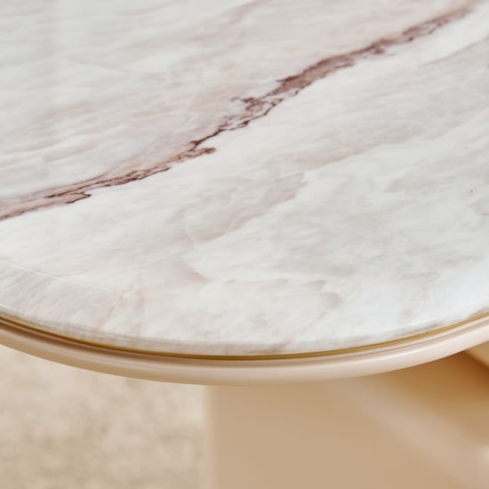 Monalisa Faux Marble Top 6-Seater Dining Table - Cream