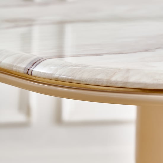 Monalisa Faux Marble Top 6-Seater Dining Table - Cream