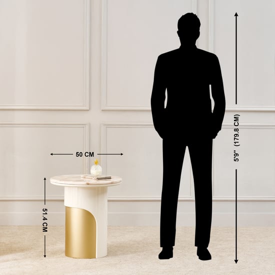 Alchemy Faux Marble Top End Table - Cream