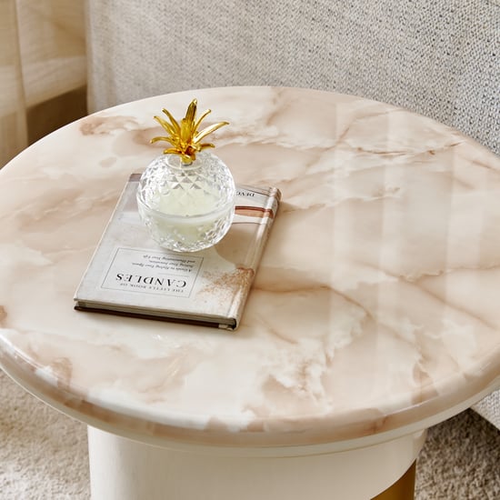 Alchemy Faux Marble Top End Table - Cream