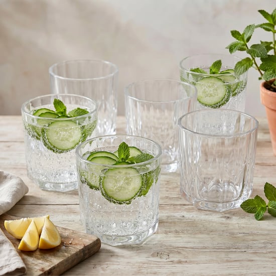 Luana Gem Set of 6 Rock Whiskey Glasses - 300ml