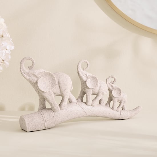 Corsica Meryl Polyresin Elephants On Ivory Figurine