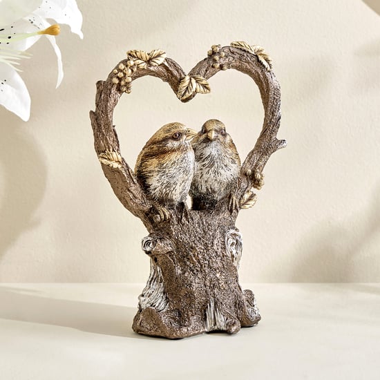 Corsica Meryl Polyresin Birds Couple In Heart Figurine