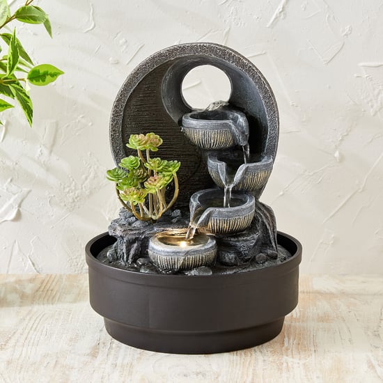 Corsica Alpine Zen Polyresin Diya Water Fountain - 22x30cm