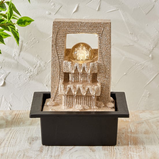 Corsica Alpine Polyresin Zen Water Fountain with Rotating Ball - 20x17x26cm