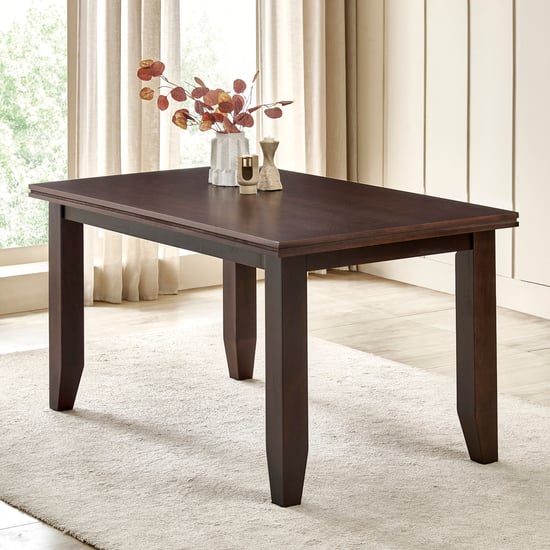 Helios Magnus Solid Wood 6-Seater Dining Table - Walnut