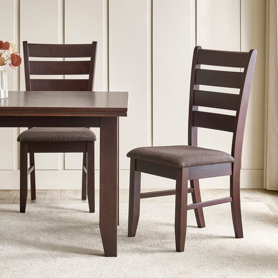 Helios Magnus Set of 2 Fabric Dining Chairs - Walnut