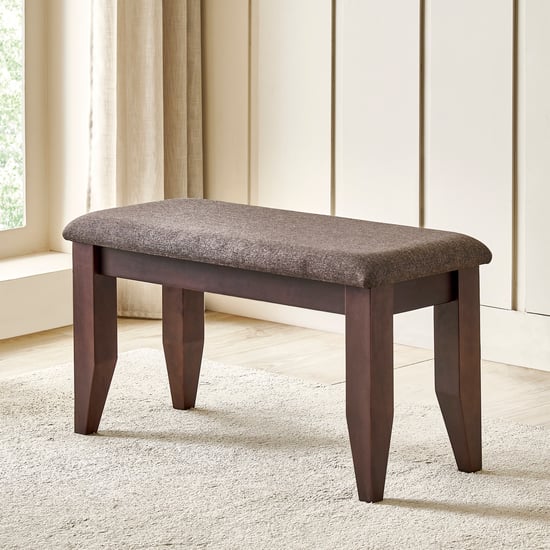 Helios Magnus Fabric Dining Bench - Walnut