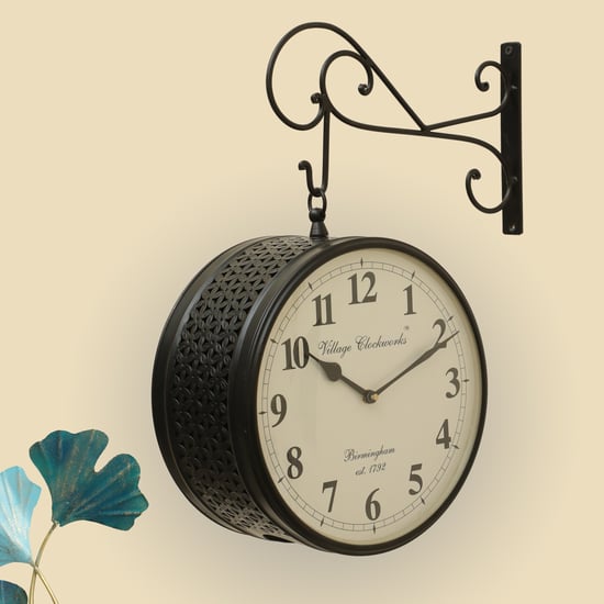 VEDAS Mystical India Anvi Metal Double-Sided Wall Clock - 30cm