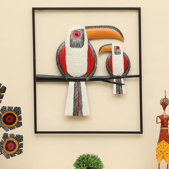 VEDAS Mystical India Amore Metal Bird Family Wall Accent