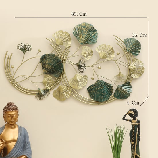 VEDAS Mystical India Metal Ginko Leaf Wall Decor