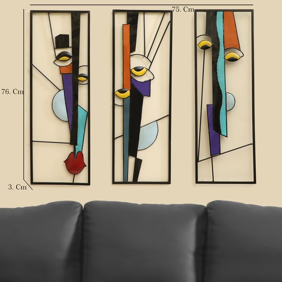 VEDAS Mystical India Akina Set of 3 Metal Wall Accents
