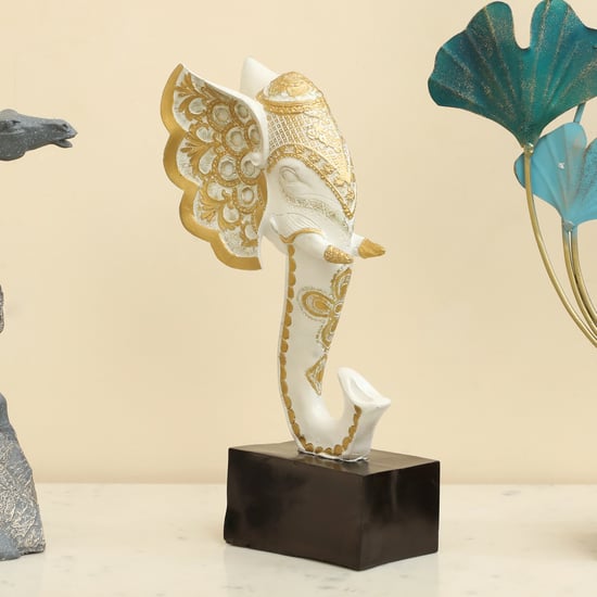 VEDAS Mystical India Ryan Ele Polyresin Elephant Face Figurine