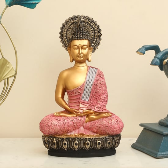 VEDAS Mystical India Akira Polyresin Meditating Buddha Figurine