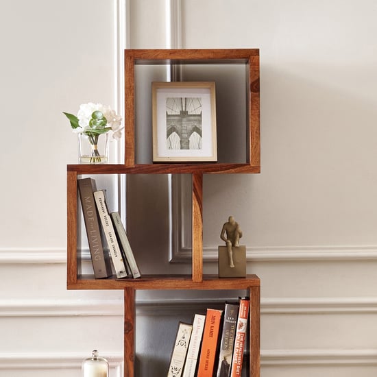 Adana Grand Sheesham Wood 5-Tier Open Book Shelf - Brown