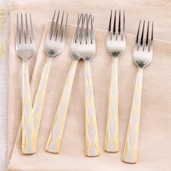 Glister Beret Set of 6 Stainless Steel Dinner Forks