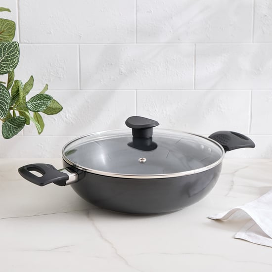 Corsica Valter Aluminium Hard Anodised Kadhai with Lid - 2.3L