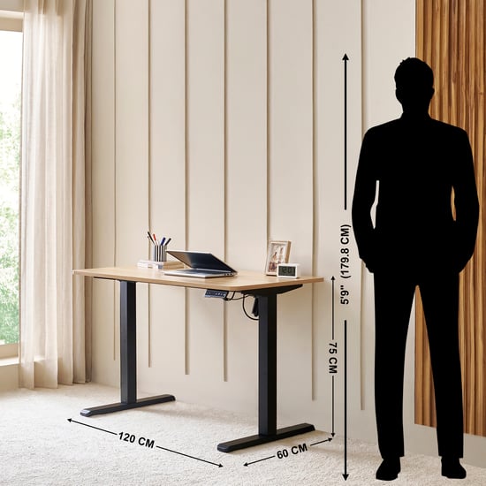 Ascent Smart Height Adjustable Study Desk - Black