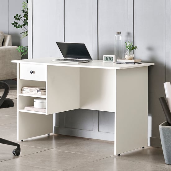 Helios Madison Study Desk with Drawer - White