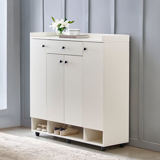 Helios Madison 22 Pairs Shoe Cabinet with Drawer - White