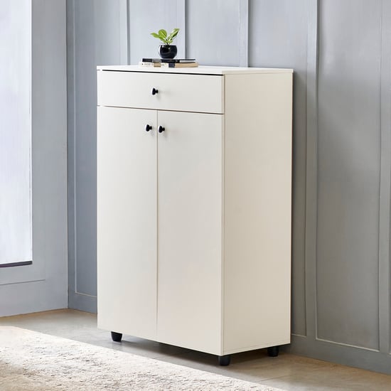 Helios Madison 12 Pairs Shoe Cabinet with Drawer - White