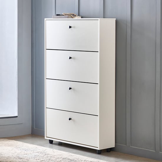 Helios Madison 24 Pairs Shoe Cabinet - White