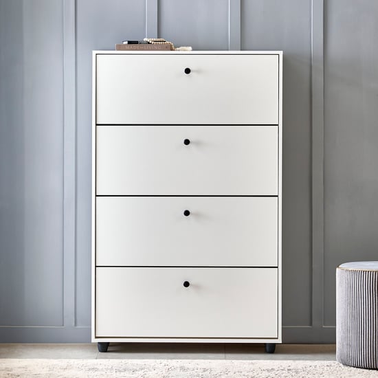 Helios Madison 24 Pairs Shoe Cabinet - White