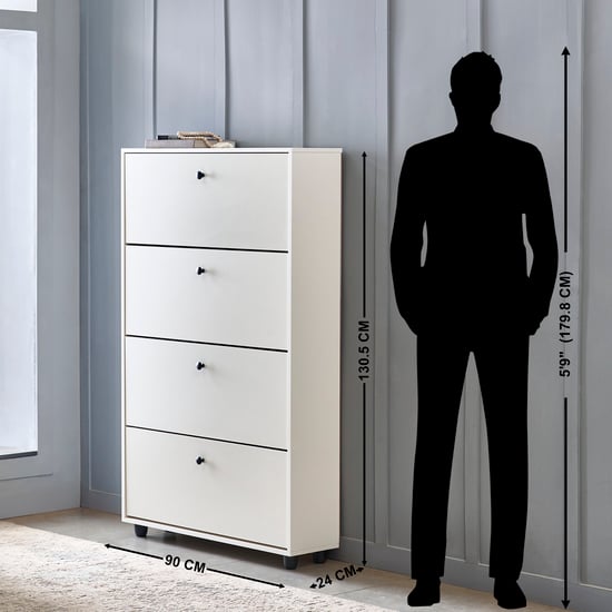 Helios Madison 24 Pairs Shoe Cabinet - White
