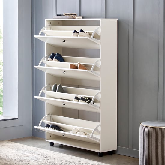 Helios Madison 24 Pairs Shoe Cabinet - White