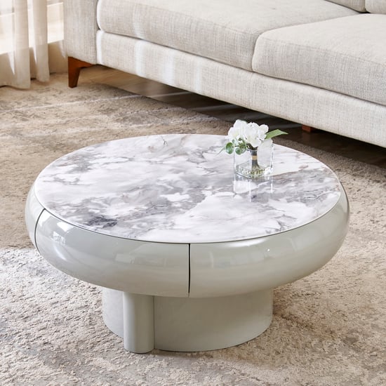 Gabriella Faux Marble Top Coffee Table - Taupe