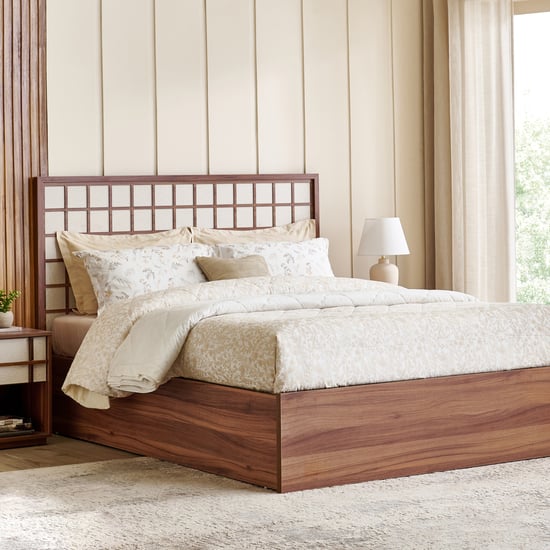 Shoji Koushi King Bed with Box Storage - Brown