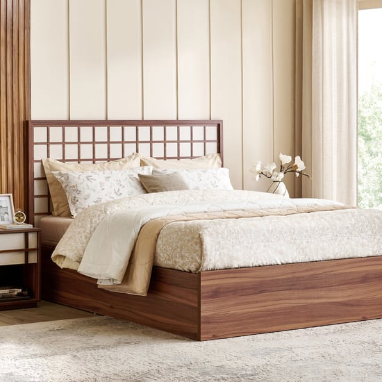 Shoji Koushi King Bed with Hydraulic Storage - Brown