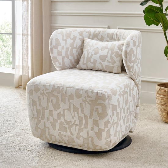 Sundried Fabric Accent Chair with Cushion - Beige
