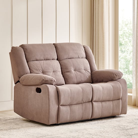 Helios Zurich Fabric 2-Seater Recliner - Brown
