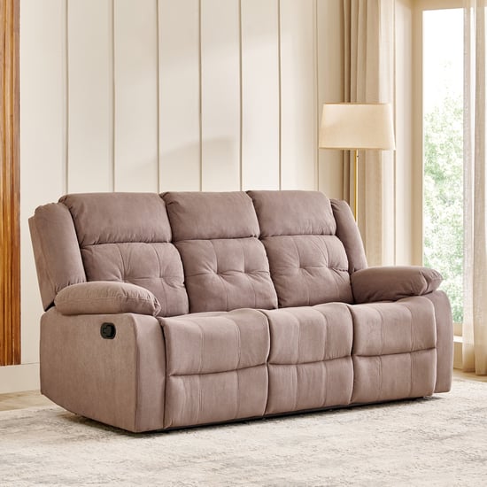 Helios Zurich Fabric 3-Seater Recliner - Brown