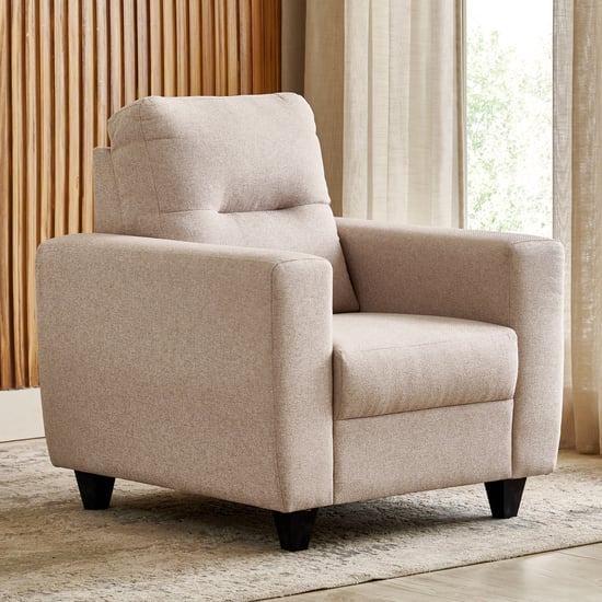 Helios Kayin Fabric 1-Seater Sofa - Beige