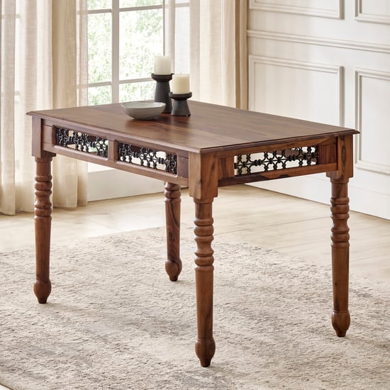 Kian NXT Sheesham Wood 4-Seater Dining Table - Brown