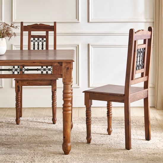Kian NXT Set of 2 Sheesham Wood Dining Chairs - Brown