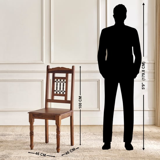 Kian NXT Set of 2 Sheesham Wood Dining Chairs - Brown
