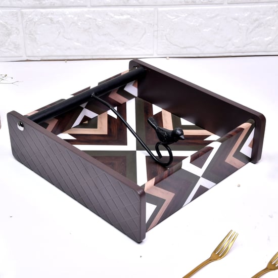 HOME SPARKLE Wooden Printed Napkin Holder