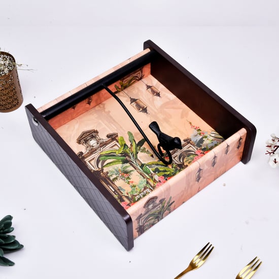 HOME SPARKLE Wooden Printed Napkin Holder