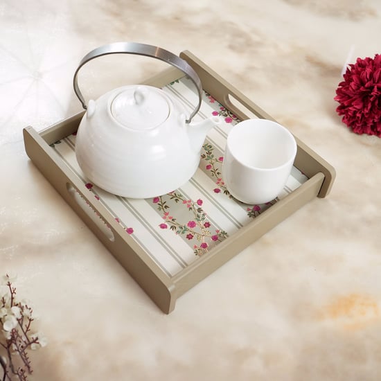 HOME SPARKLE Wooden Serving Tray - 25x25x5cm