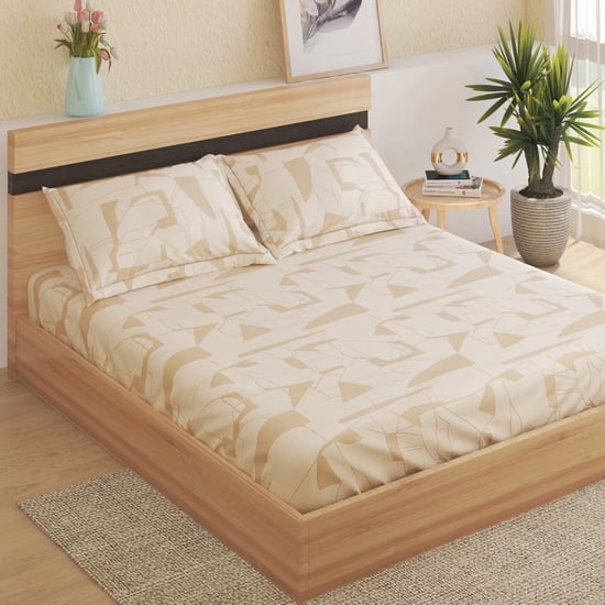 Ezra Cotton 144TC Printed 3Pcs King Fitted Bedsheet Set