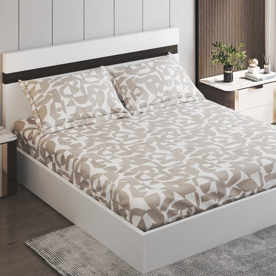 Ezra Cotton 144TC Printed 3Pcs King Fitted Bedsheet Set