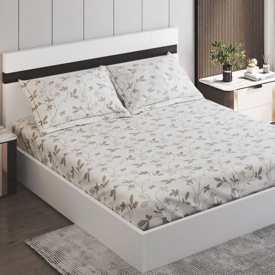 Ezra Cotton 144TC Printed 3Pcs King Fitted Bedsheet Set