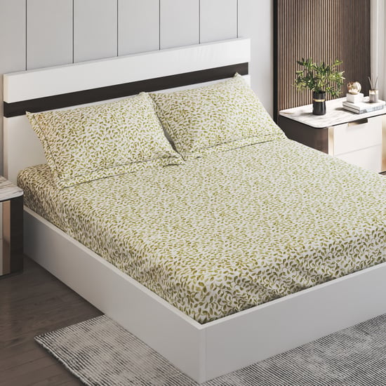 Ezra Cotton 144TC Printed 3Pcs King Fitted Bedsheet Set