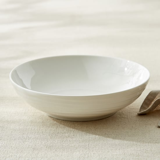 Marshmallow Meandro Bone China Ribbed Serving Bowl - 900ml