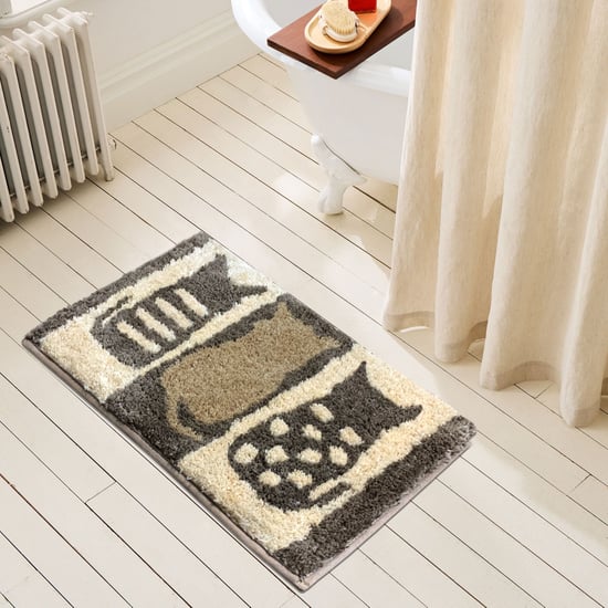 LUXE HOME Macau Cat Microfiber Anti-Slip Bath Mat - 60x40cm