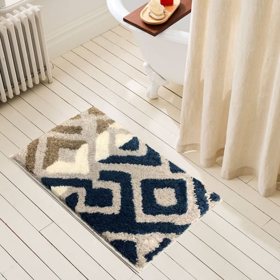 LUXE HOME Macau Diamond Microfibre Anti-Slip Bath Mat - 60x40cm