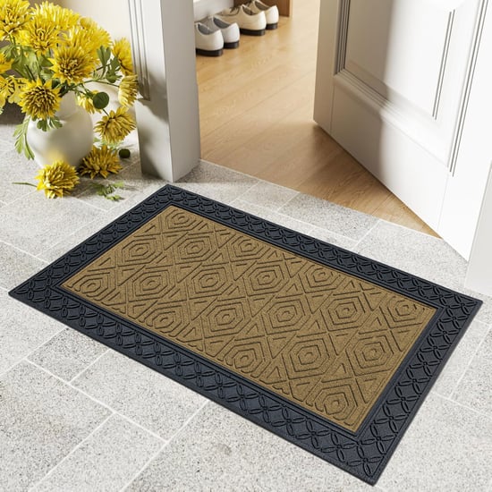LUXE HOME Coir Hexagon Embossed Doormat - 75x45cm